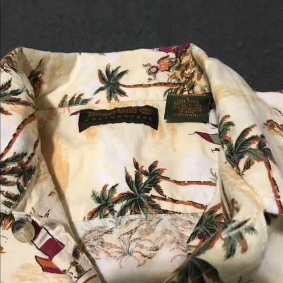 TIMBERLAND HAWAIIAN SHORT SLEEVE SHIRT SIZE L - Picture 6 of 6